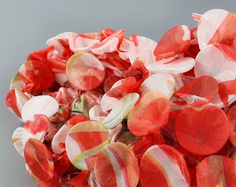 Scarf Necklace, Chunky Bohemian Collar, Red Fabric Necklace Scarf, Fabric Jewelry,Red Statement Necklace, Long Red Necklace, Textile Jewelry