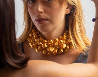 Choker Collar, Fabric Choker, Avant Garde Necklace, Chunky Choker, Statement Choker, Textile Jewelry, Fabric Necklace, Extravagant Necklace