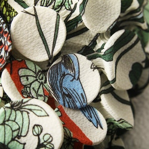 Fabric Necklace, Chiffon Scarf, Chunky Scarf, Handmade Textile Jewelry, Bold Statement Necklace, Collar Scarf, Statement Scarf,Fungi Studio