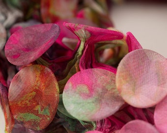 Pink Choker, Fabric Choker, Floral Choker, Statement Fabric Jewelry, Collar Choker, Chunky Choker, Handmade Fabric Necklace, Collar Necklace