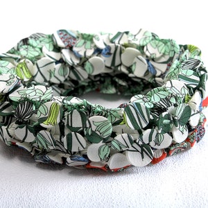 Fabric Necklace, Art Scarf, Collier Textile, Bold Statement Necklace, Handmade Bohemian Scarf, Scarf Necklace, Chunky Scarf, Infinity Scarf