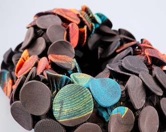 Scarf Necklace, Oversized Necklace, Fabric Jewelry, Oversized Chiffon Necklace Scarf, Handmade Scarf, Spring Accessory, Textile Necklace