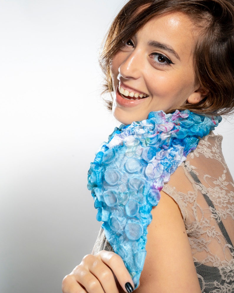 Blue Choker, Fabric Choler, Collar Choker, Fabric Jewelry, Fabric ...