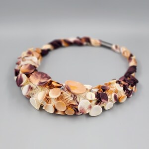 Brown Necklace, Large Necklace, Unique Necklace, Fabric Necklace, Bib Necklace, Long Necklace, Avant Garde Necklace, Earth Brown Necklace