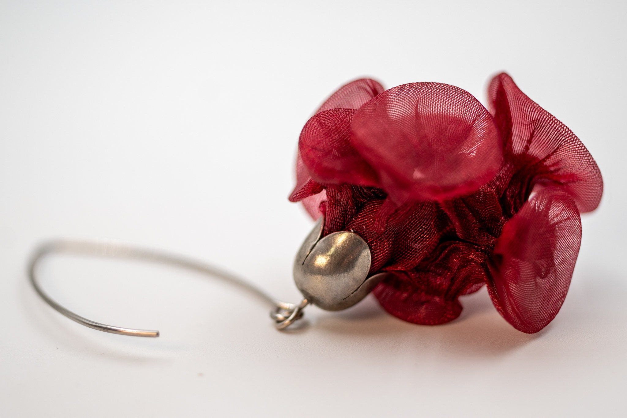 Red - Mehjabi Fabart Shell Work Earrings