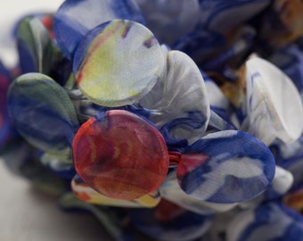 Blue Chiffon Collar Scarf, Fabric Jewelry, Oversized Scarf Necklace, Fabric Choker, Chunky Choker, Fabric Necklace, Avant Garde Necklace