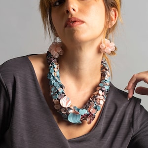 Oversized Necklace, Avant Gard Jewelry, Chunky Necklace, Fabric Necklace, Handmade Scarf, Winter Accessory, Oversized Textile Necklace, OOAK