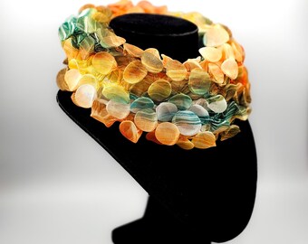 Oversized Necklace, Haut Couture Jewelry, Cowl Scarf, Oversized Chiffon Necklace Scarf, Textile Necklace, Handmade Scarf, Spring Accessory