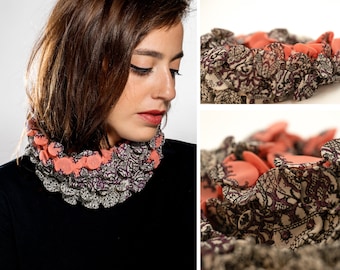 Necklace Scarf, Haute Couture Jewelry, Chunky Choker Necklace, Statement Choker Necklace, Collar Necklace, Fabric Necklace, Avant Garde