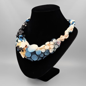 Unique Fabric Necklace, Textile Jewelry, Bohemian Necklace, Handmade Necklace, Fabric Necklace, Bold Statement Necklace, Unusual Necklace