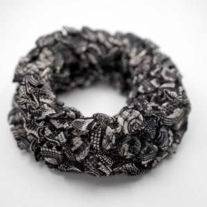 Black & White Scarf, Infinity Scarf, Statement Necklace For Women, Fabric Necklace, Neck Scarf, Scarf Necklace, Cowl Scarf,Fashion Accessory