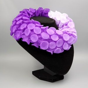 Purple Scarf, Collar Scarf, Collier Textile, Textile Jewelry, Bold Statement Necklace, Chunky Necklace, Fabric Necklace,Avant Guard Necklace