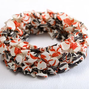 Necklace Scarf, Statement Necklace, Red white Scarf, Fabric Necklace, Unique Scarf, Cowl scarf, Fabric Jewelry, Textile Jewelry, Shibori