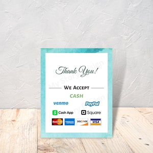 Afdrukbaar betalingsbord | Wij accepteren creditcards ondertekenen | Leveranciersbetalingsteken | Directe download
