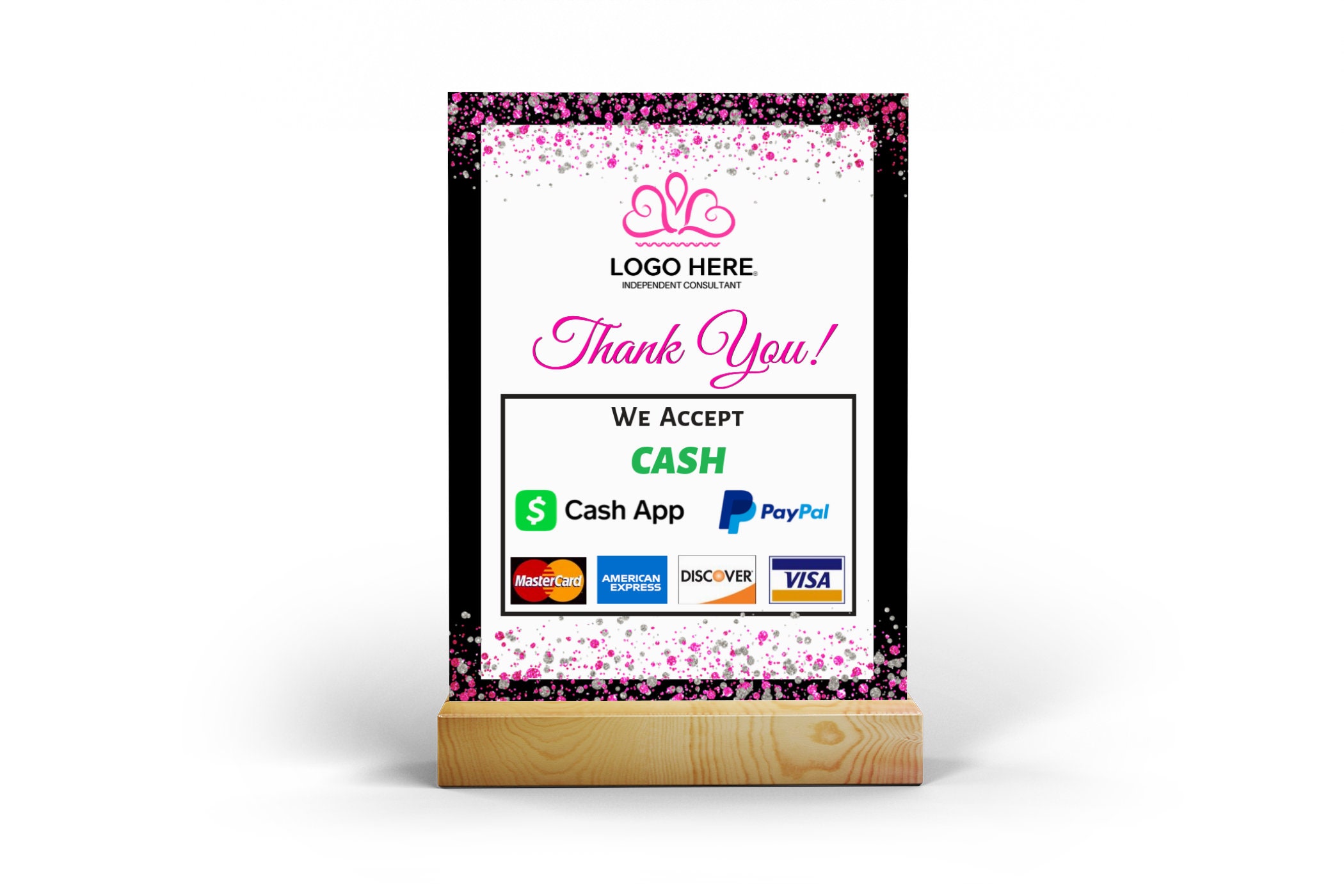 Printable Payment Sign We Accept Credit Cards Sign Vendor