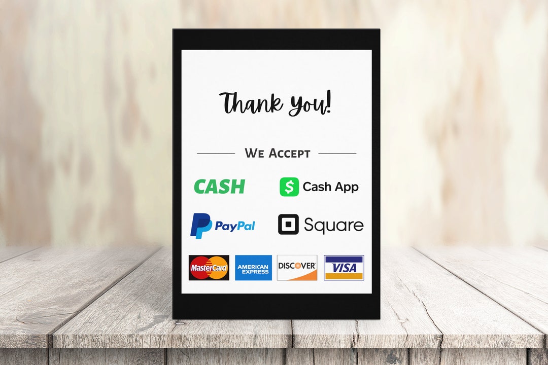 Printable Payment Sign | We Accept Credit Cards Sign | Vendor Payment ...