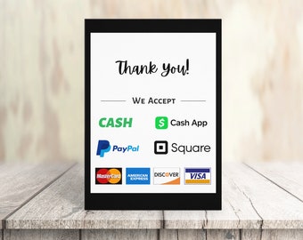 Panneau de paiement accepté | Événement du fournisseur imprimable (téléchargement instantané)
