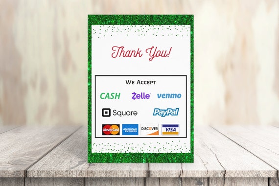 Printable Payment Sign We Accept Credit Cards Sign Vendor - Etsy
