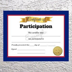 Certificate of Participation | Participation Award | Printable Award
