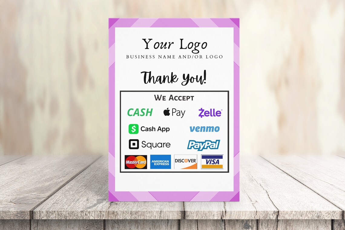 Printable Payment Sign We Accept Credit Cards Sign Vendor | Etsy