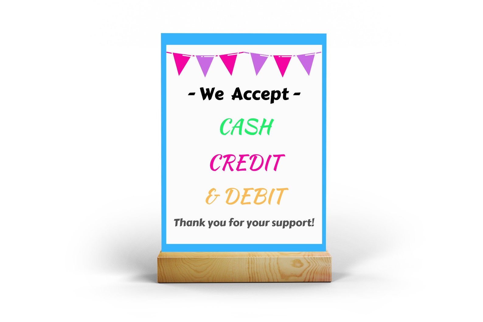 We Accept Credit Card Sign Payment Sign Fundraiser Sign Etsy Uk