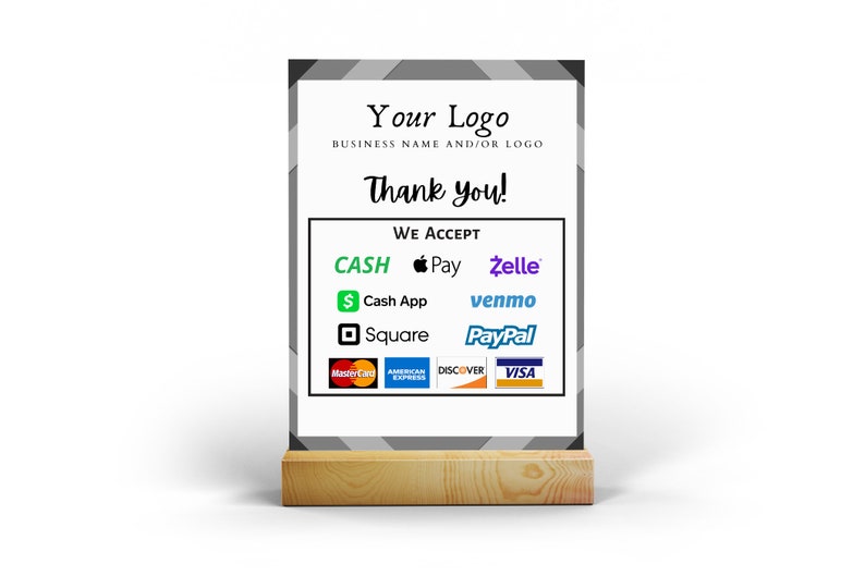 Printable Payment Sign We Accept Credit Cards Sign Vendor | Etsy