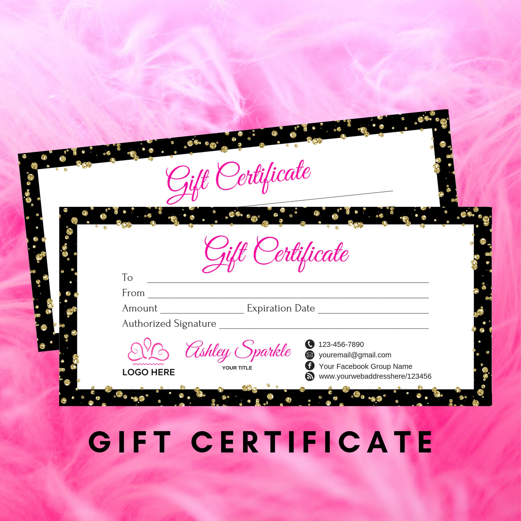 Gift Certificate Printable Gift Certificate Custom Etsy