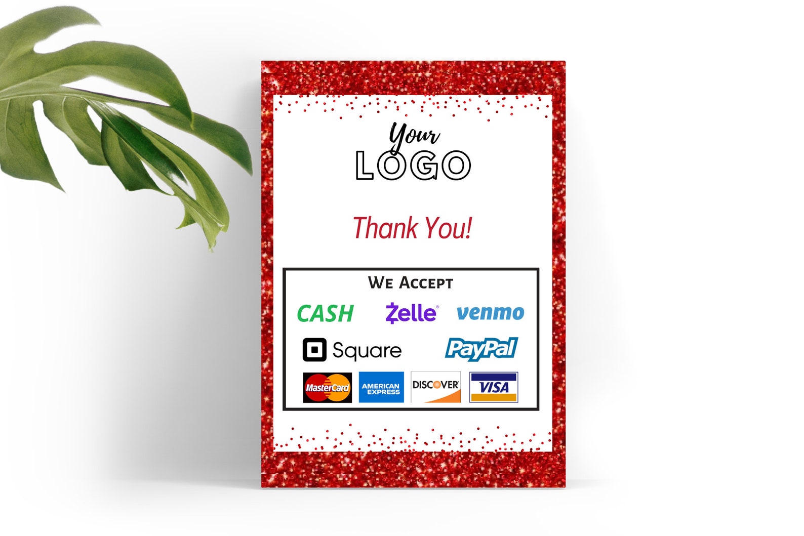 Printable Payment Sign We Accept Credit Cards Sign Vendor