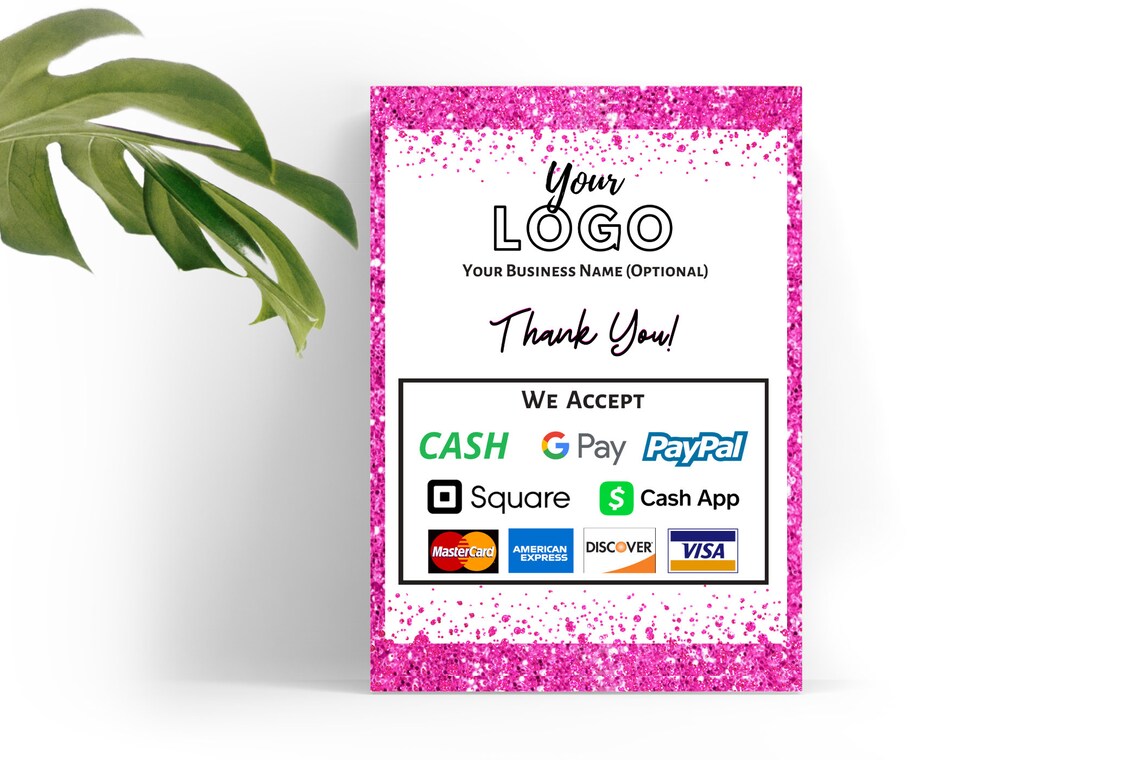 Printable Payment Sign We Accept Credit Cards Sign Vendor Etsy