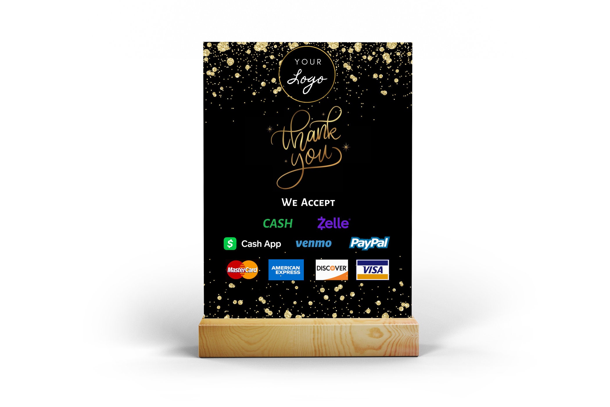 Printable Payment Sign We Accept Credit Cards Sign Vendor