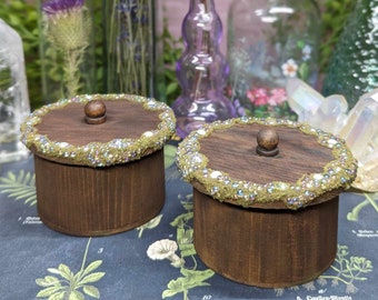 Fairy Moss Trinket Boxes (Circle), Magical Forest boxes, Fairy Box, Jewelry and Keepsake Box, Moss Covered Box, Fairycore, Cottagecore