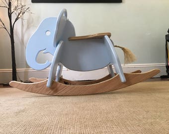 wooden elephant rocking horse
