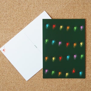 Christmas lights - modern, minimalist, graphic Christmas card | A6 | handmade