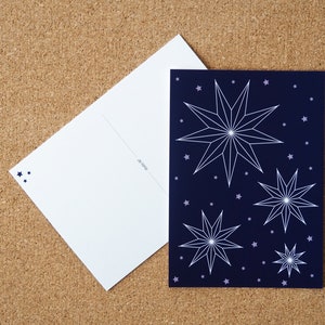 Stars - modern, minimalist, graphic Christmas card | A6 | handmade