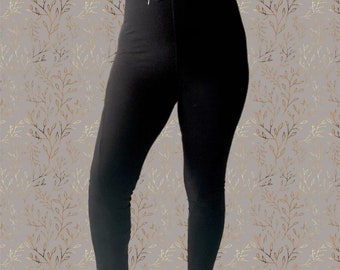 Leggings contenitivi a vita alta in tessuto organico nero