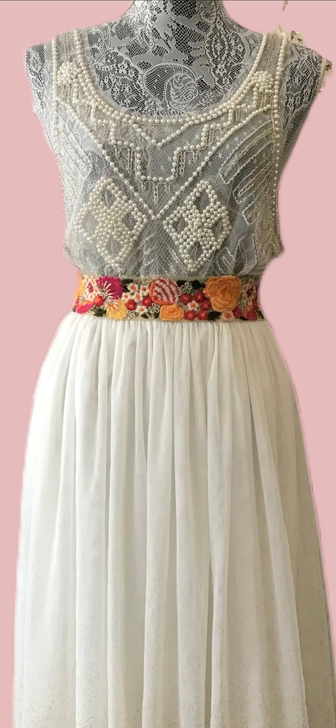 Wedding boho flower belt/ Bridal sash belt/ Boho wedding Etsy