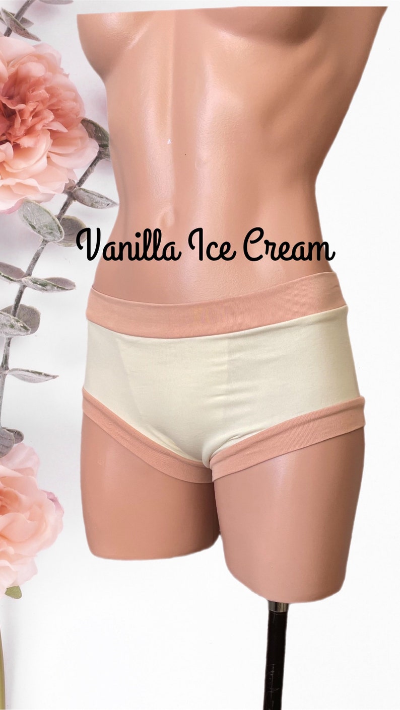 Underwear for transgender kids/ Organic cotton/ Rose print parties Vanilla Ice Cream