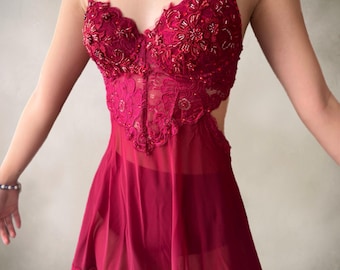 Burgundy and Gold Lyrical/contemporary Slip Dress - Etsy