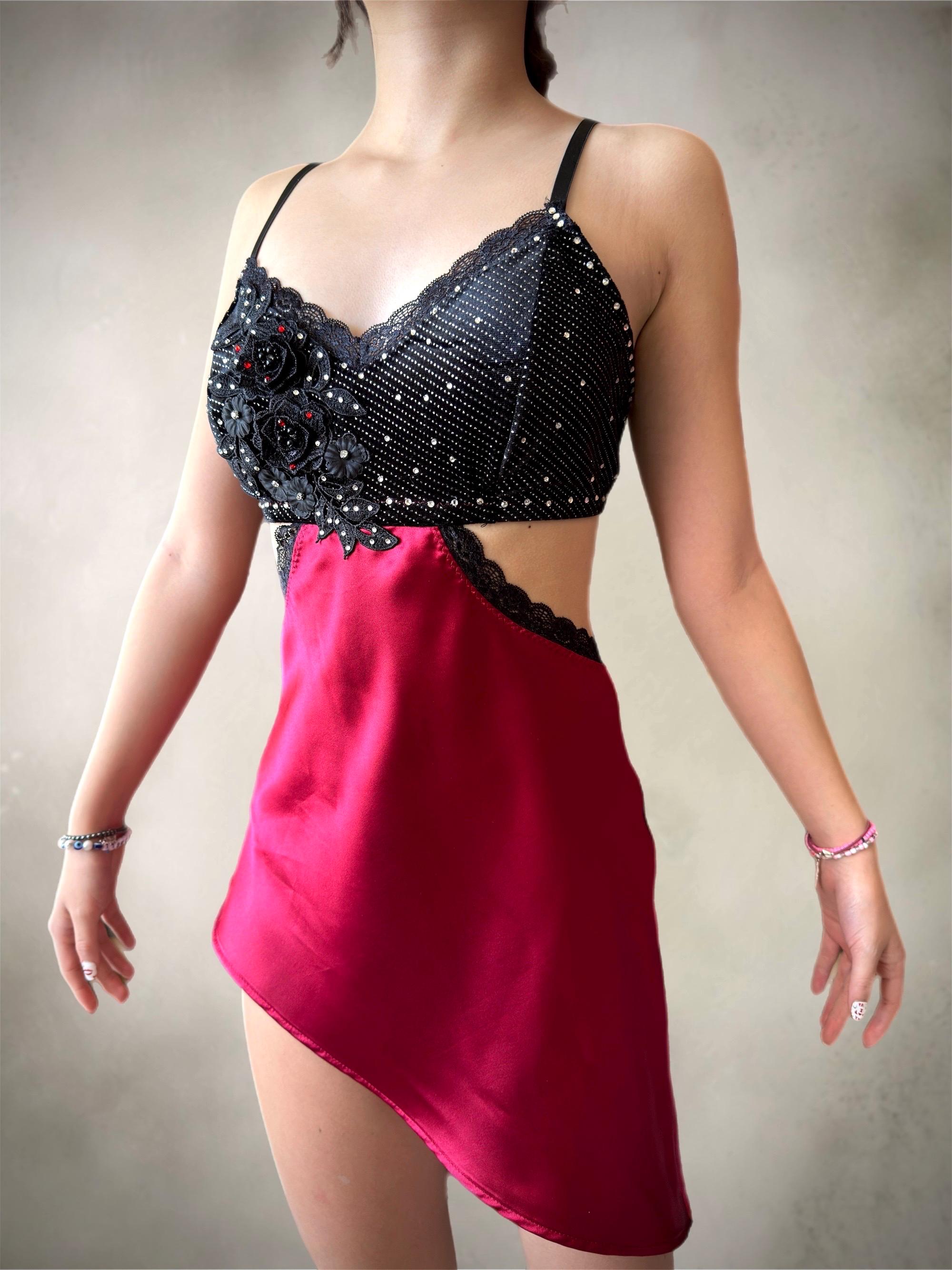 strapless open back dress Ruby Red Slip Dress – DATURA main image 0