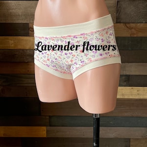 Underwear for transgender kids/ Organic cotton/ Rose print parties Lavender Flowers