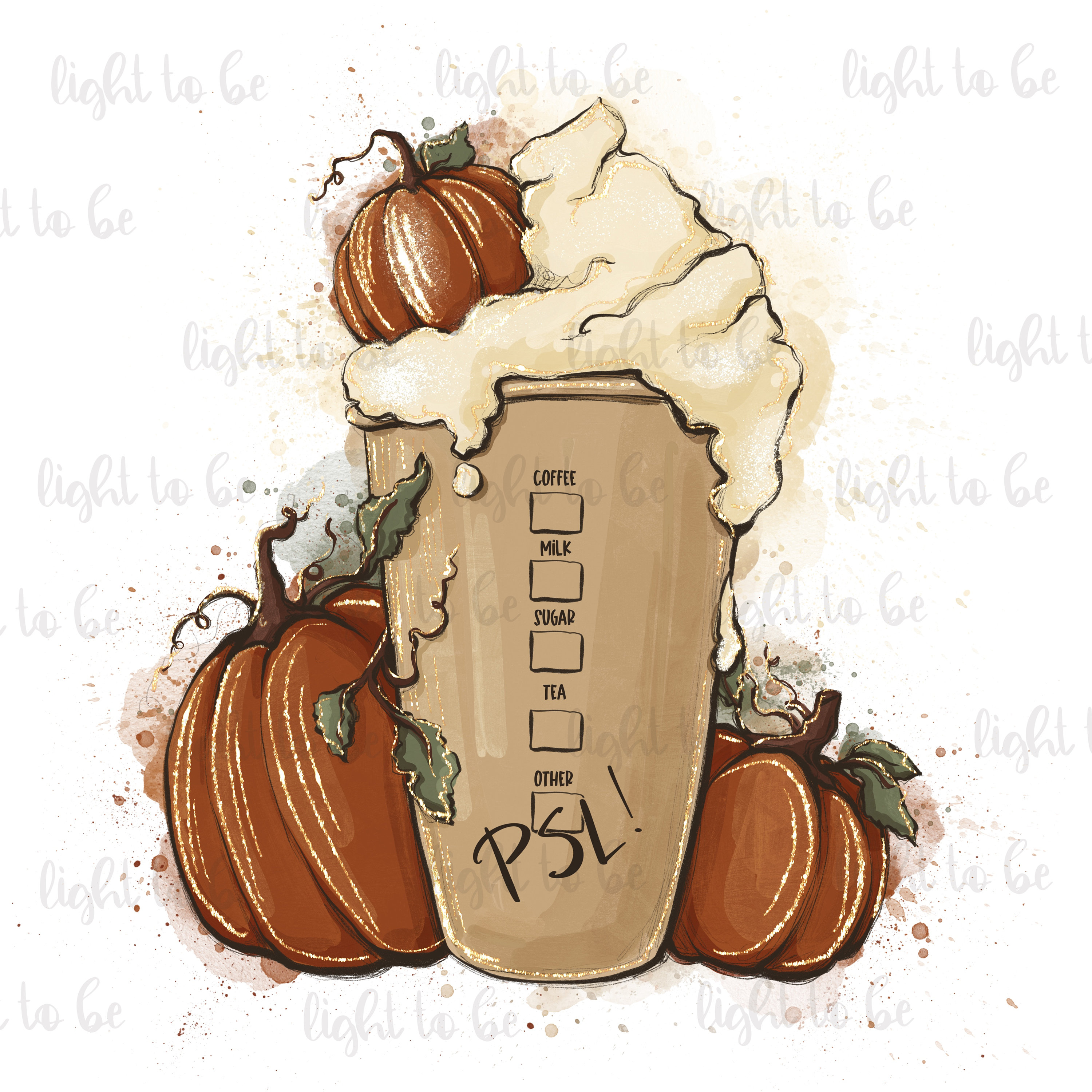 Fall Coffee PNG, Pumpkin Spice Latte PSL Halloween Warm Cozy Autumn ...