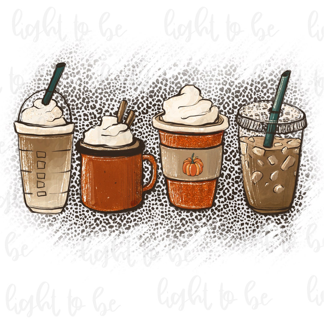 Fall Coffee PNG, Warm Cozy Autumn Orange Pumpkin Spice Thanksgiving ...