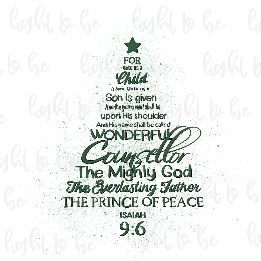 Christmas Bible Verses, Sublimation Design Hand Drawn PNG Digital