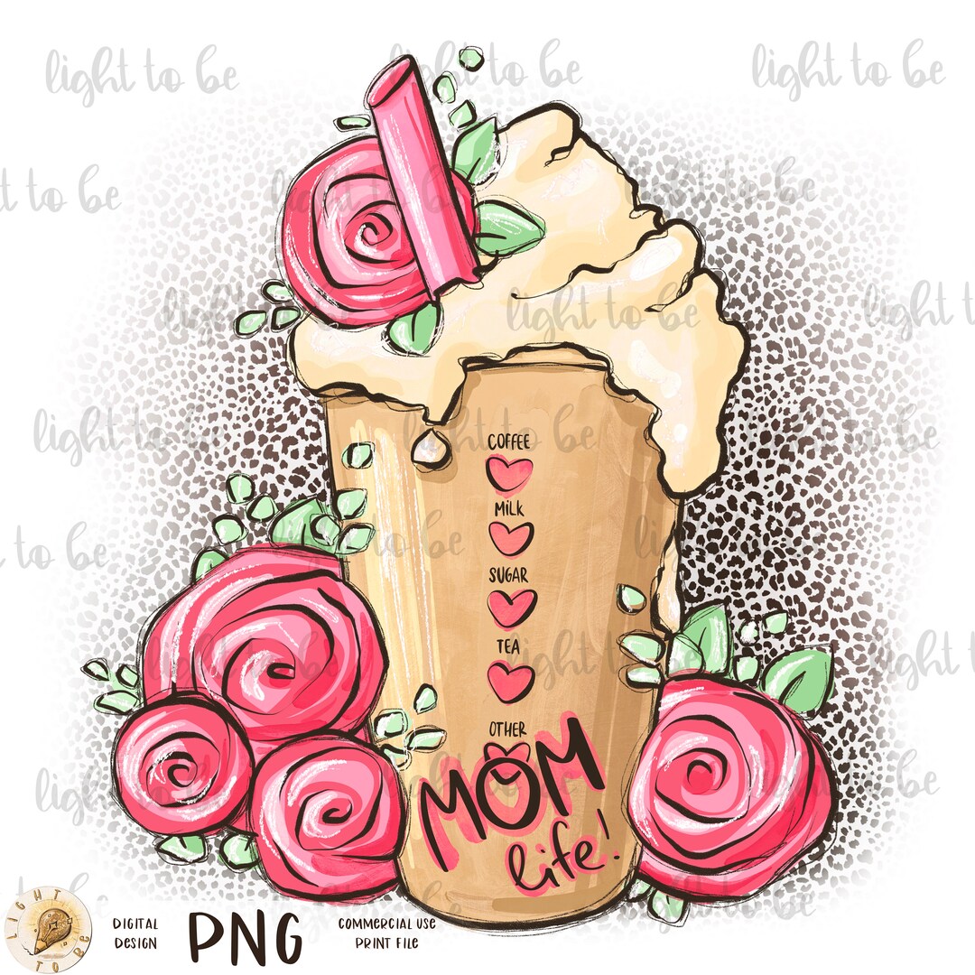 Mother's Day Coffee PNG MOM Fuel Latte Cute Funny Gift - Etsy