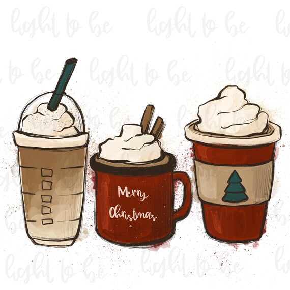 Christmas Latte PNG Coffee Cute Funny Warm Cozy Winter - Etsy