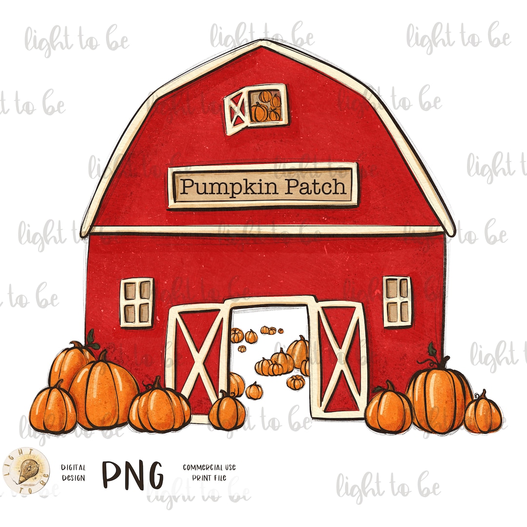 Pumpkin Patch Barn PNG: Fall Thanksgiving Design (digital Download) - Etsy