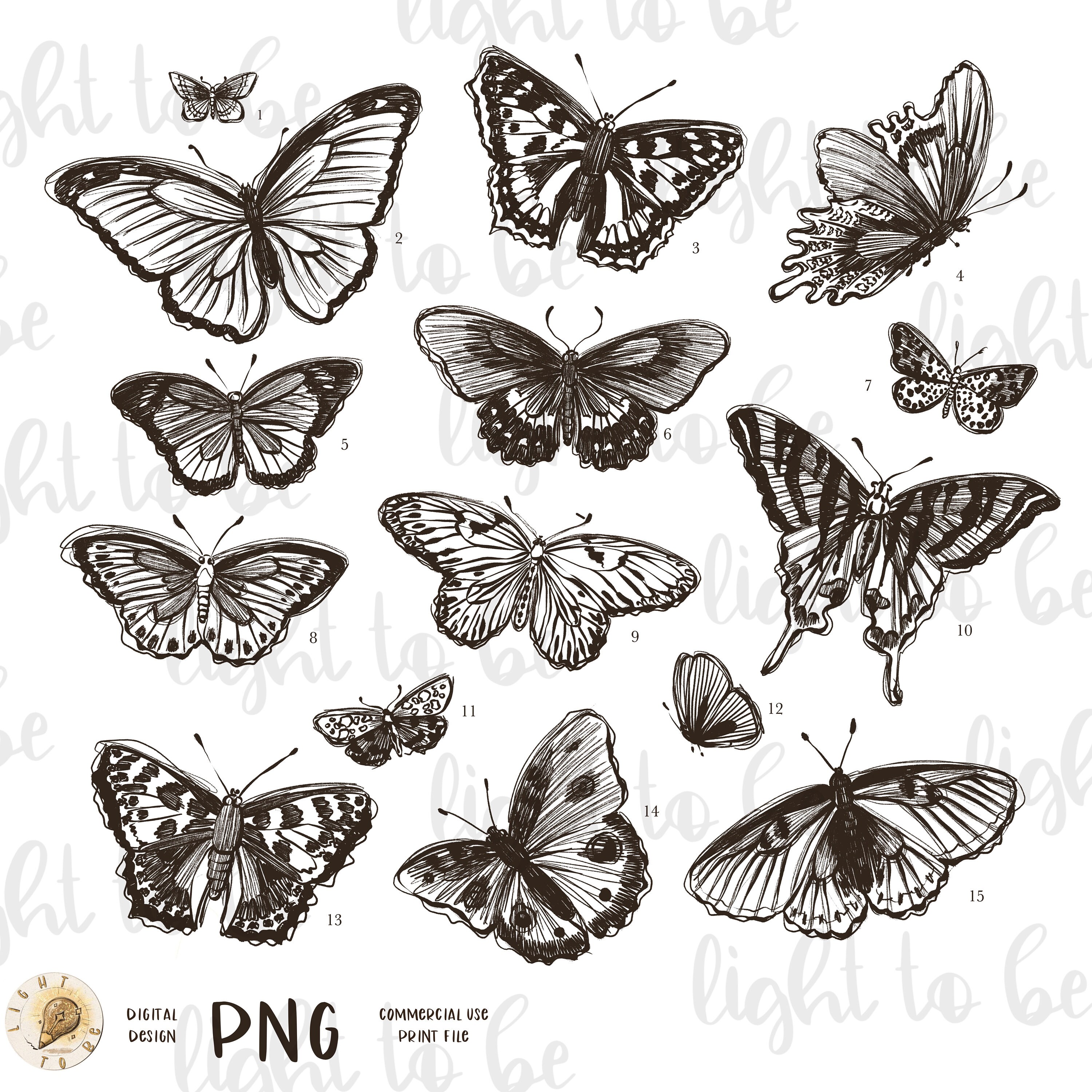 Butterfly PNG, Butterflies Chart Vintage Retro Aesthetic Boho Trendy ...