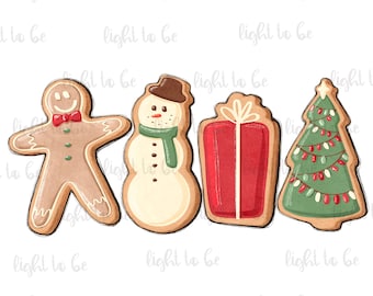Christmas gingerbread cookies PNG, sweets holiday backer cozy winter digital Santa Sublimation design hand drawn Graphic Clipart Tshirt