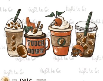 Football latte PNG, tis the season, sport games, touch down, Vibes coffee Love school college, Family Sublimation design hand drawn Tshirt
