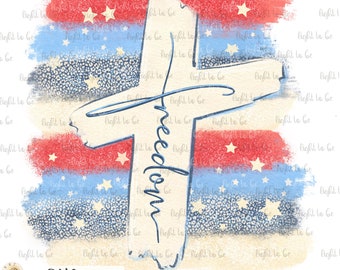 Freedom America PNG, fé religiosa cristã, cruz vermelho branco azul, EUA 4 de julho, Dia da Independência, país patriótico, estrelas e listras